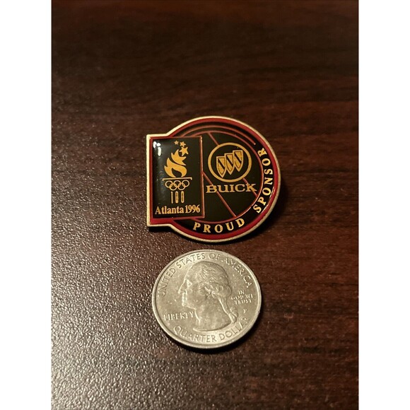 Vintage 1996 Atlanta Summer‎ Olympics Buick Cars Proud Sponsor Lapel Hat Pin - Picture 2 of 3